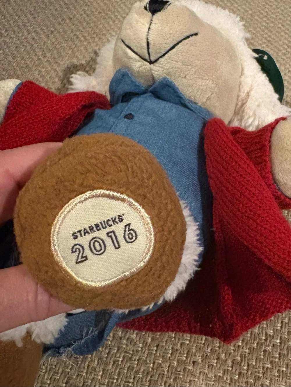 Starbucks 2016 Barista Girl Bear Plush  W/ Tag Red Sweater Pink Hat Boots